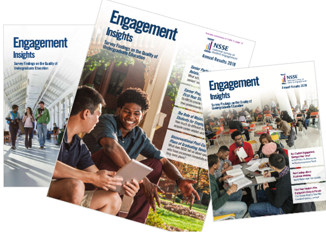 A collage of three past covers of the Annual Results publication.
